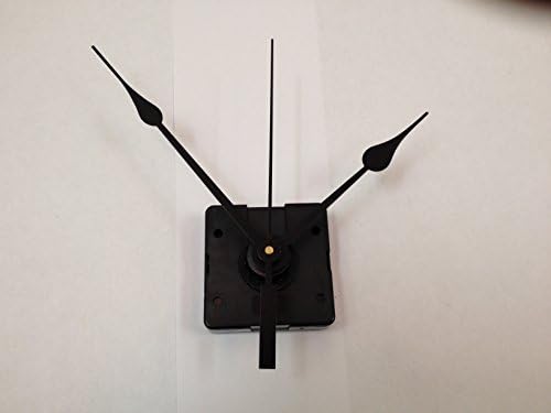 Quartz Clock Mechanism Movement Kit with 5 1/4" Black Spade Hands for Dials up to 1/2"