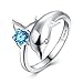 BAMOER New Arrival 925 Sterling Silver Christmas Gifts Jumping Dolphins Blue Love Engagement Ring for Women Gifts