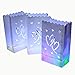 ZOOYOO Candle Paper Bag,Luminary TeaLight Hollowed, Make for Wedding Birthday Courtship New Year or Other Party More Perfect,White,20pcs (Twin-Heart)