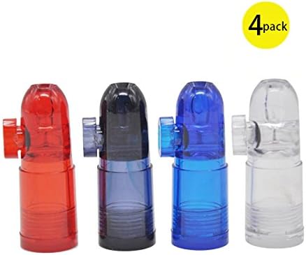 Snuff Bullet Acrylic Plastic Snuff Dispenser Snorter Bullet Snuff Bottle (4Pack)