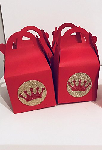 Royal Baby Shower Treat Boxes Gable Boxes Red And Gold Favors