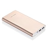 [Upgraded] Poweradd 3.4A Pilot 2GS 10000mAh Dual USB Portable Charger External Battery Pack with High-Speed Charge for iPhone iPad Samsung Galaxy and More - Golden (Apple Cable Not Included)