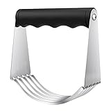 Nuovoware Dough Blender, Premium Stainless Steel Dough and Pastry Blender & Cutter, with 5 Blades and comfort Grip, Black Handle