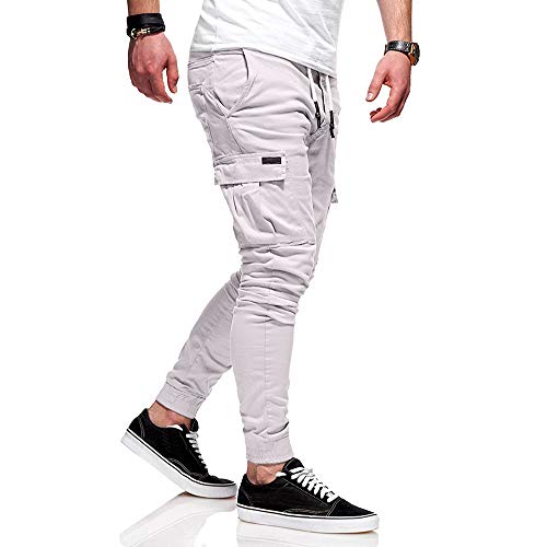 iYBUIA Men's Jogger Pants in Basic Solid Colors and Stretch Twill Fabric