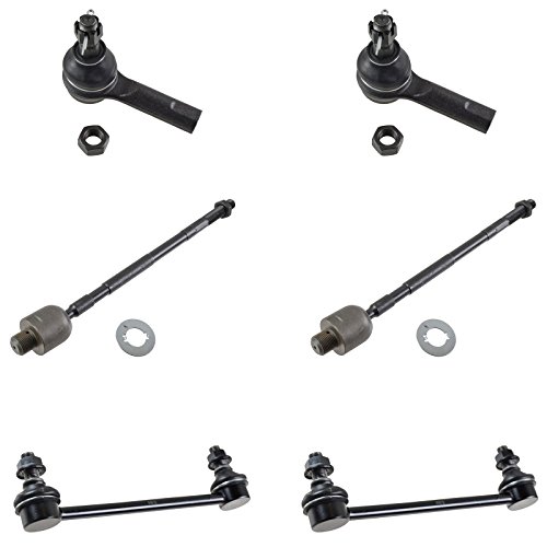 6 Piece Steering & Suspension Kit Inner & Outer Tie Rods Sway Bar End Links for Nissan Pathfinder