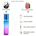 Essential Oil Roller Bottles - BEATTYCARE 10ml Glass Bottle for Essential Oils 24 Pack(12 Spray Square 12 Roller Round)Makeup Organizer, Stainless Steel Roller Balls, 3 Rainbow Color for Travel Gifts