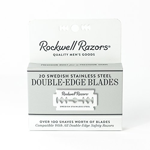 Rockwell Razors Swedish Stainless Steel Double-Edge Safety Razor Blades - 20-Pack (4 Month Supply)