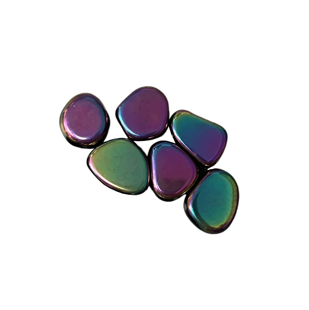 VIE Tumbled Crystals, Pack of 6, Aura Hematite