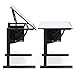 Best Choice Products Drawing Drafting Craft Art Table Folding Adjustable Desk w/Stool - Black/White