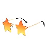 Star Rimless Sunglasses Women/Men Unique Pentagram