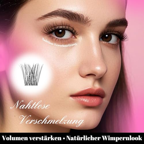 CALAILIS Pack of 168 DIY Cluster Eyelashes, D Curl Individual Extensions, Eyelash Extensions, Volume Tufts for Home (03, 10-16 Mix)