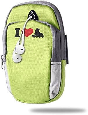 I Love Roller Skates Sports Armband, Multifunctional Pockets Workout Running ArmBag For All 3.5~5.8" Smartphone