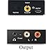 Audio Converter, Amanka Digital to Analog Audio Decoder with Digital Optical Toslink and Coaxial Inputs to Analog RCA and AUX 3.5mm (Headphone) Outputs Fiber Cable Included