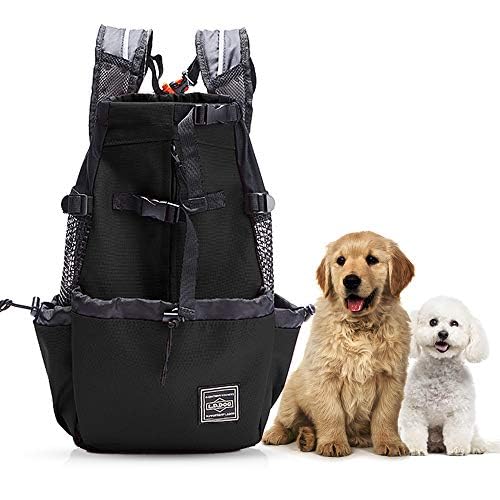 Woolala Light Weight Pet Carrier Backpack for Small and Medium Dogs, Veterinarian Approved Safe Bag for Travel - Easy Take Space Saving - Black M