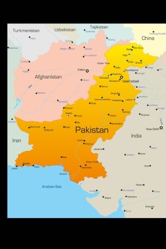 Map of Pakistan Journal: 150 page lined notebook/diary