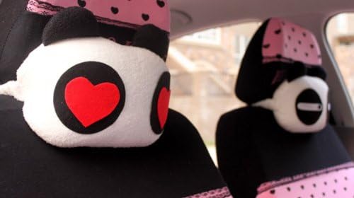 2pcs Love Couple Love Me Panda Auto Car Head Shoulder Neck Safety Pillow Cushion