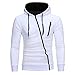 YANG-YI Mens Fashion Long Sleeve Hoodie Hooded Sweatshirt Tops Jacket Coat Hot (M, Blanc)