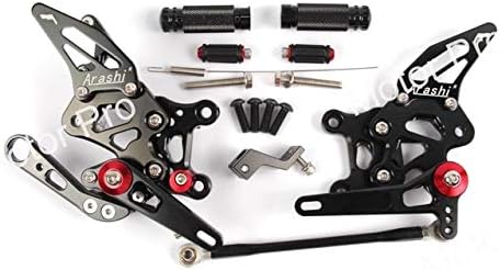 Frames & Fittings Adjustable Footrests for Aprilia RSV4 R Factory 2009 2010 2011 2012 Motorcycle Accessories Foot Rests Pegs Rearsets Pedal Gray - (Color: Black)