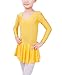 Baby Girls Yellow Leotard Ballet Dance Dress Long Sleeve Costume Breathable Stretchable Skirt XXL
