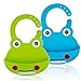 NCYBIB Silicone Bibs for Baby 2 Pack Waterproof Baby Bib for Girls and Boys Easily Wipe Clean with Food Catcher Pocket Christmas Gifts(Frog-Green/Blue)