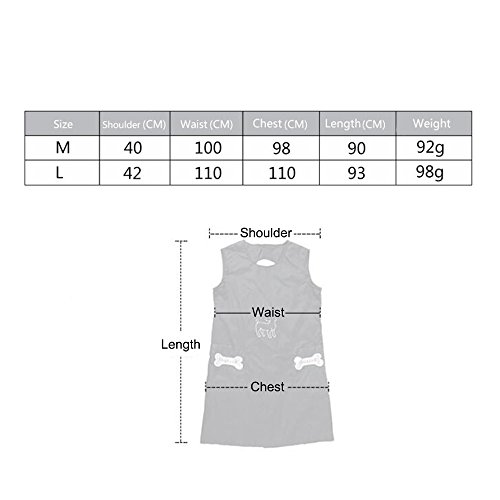 DogLemi Pet Cat Dog Grooming Gown Apron Waterproof Groomer Vest Apron with Front Pocket XL Black