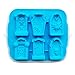 Spespo Halloween Silicone ice cube maker with lid Makes Skull,spider Tombstone 3D ice mold for Whiskey,Cocktails Candy, Cake(Blue)
