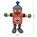 YEEMAX Classic Wooden Toy Robots, Wooden Pretend Role Play for Kids,  Space and Rockets Playing Buddies,  Robot Party Supplies, Robot Figurine and Decor(Pack of 6)