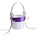 Awtlife 2PCS Purple Flower Girl Basket Double Heart Rhinestone Elegant For Wedding Ceremony Party Favor