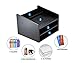 PAG Wood Desktop File Organizer Office Phone Stand for Desk Adjustable Desktop Shelf Mail Sorter Paper Magazine Holder Rack, Black