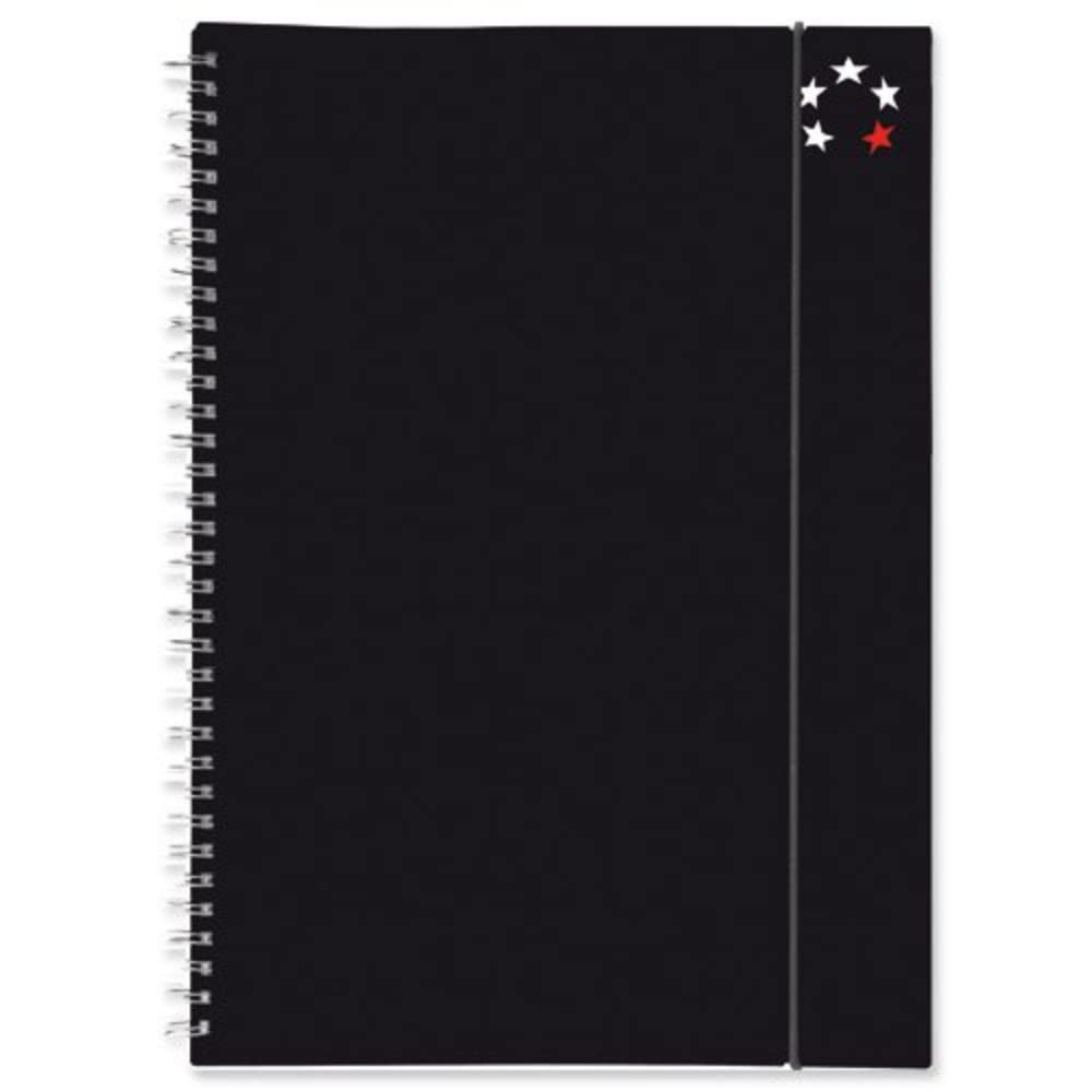 5 Star Notebook Wirebound Polypropylene Elasticated 80gsm A5 Black [Pack of 6]