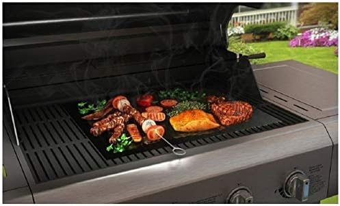 Vinsani 5PC Non-Stick BBQ Grill Mat(40 x 33 cm)-Universal Barbeque Baking Oven Liners Reusable and Dishwasher Safe Indoor Outdoor BBQ Cooking Mats for Charcoal Electric Gas Grill Kitchen Ovens - Image 3