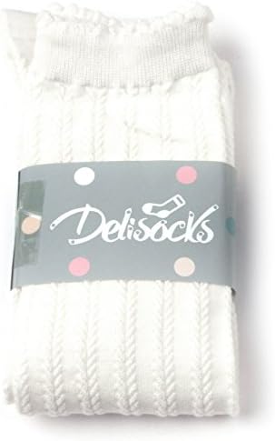 Delisocks Lace White Novelty Cute Casual Skirt Knee High Socks For Teens, Womens