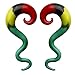 BodyJ4You Glass Hanger Tapers Kit 2 Pieces Rasta Flag Plugs 2G-14mm
