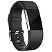 Wepro Replacement Bands for Fitbit Charge 2 HR, Black Fitbit Charge2 Wristbands, Large
