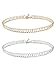 Mudder Metal Elastic Choker Stretch Chain Choker Gothic Tattoo Choker Necklace for Women Girls, 2 Pieces