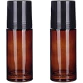 ZhangyiHot 2Pcs Brown 50ml Glass Essential Oil Roller Bottles Refillable Roll on Bottles Empty Deodorant Bottle Containers Rollerball for Fragrance Roller Refillable Containers Tools
