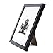 Americanflat 8x8 Picture Frame with Shatter-Resistant Glass - Use as 4x4 Frame with Mat or Display 8x8 Photo Without Mat - Signature Collection - Square Frames for Tabletop and Wall Display - Black