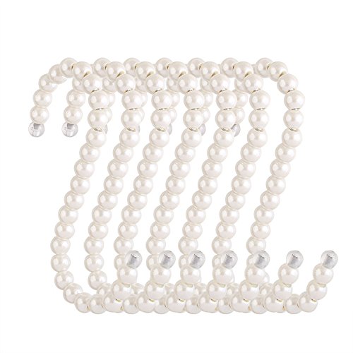 RuiLing 5Pack White Pearl Beads Hanging S Hooks S Shape NonSlip