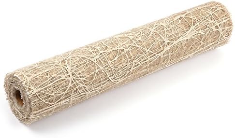 BOZA ROSE-LINEN Floral Decorative Flower Wrapping Mesh Fabric Paper Material, Soft and Flexible, Tan, 60 cm X 10 yard (Each Roll) RS-19