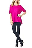 82 Days Women'S Rayon Span High & Low Short Sleeves Tunic - Solid