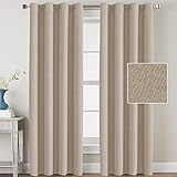Linen Blackout Curtains 84 Inches Long for Bedroom