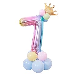 DUILE 32"Large Size Rainbow Number 1 Balloon Set