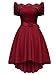 Dreaweet Women's Off Shoulder Lace Boat Neck Vintage Cocktail Party Wedding Dresses Red