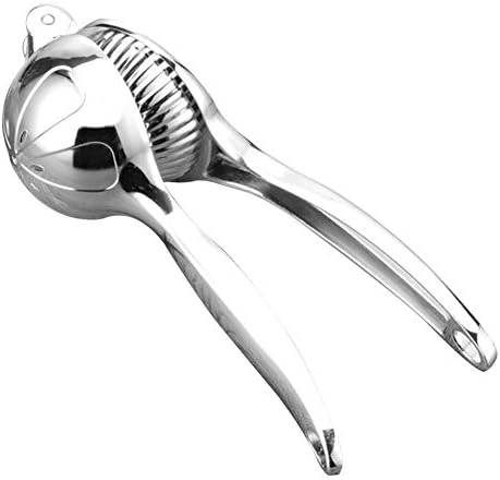 Manual Lemon Squeezer, Easy Single Hand Press Stainless Steel Heavy Duty Kitchen Lemon Squeeze Juicer, Hand Fruit Juice Extractor(Silver)
