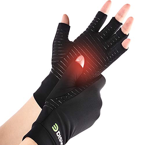 DISUPPO Arthritis Compression Gloves for Women/Men, Copper Gloves for
