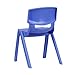 Flash Furniture Blue Plastic Stackable School Chair with 13.25'' Seat Height
