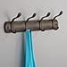 iDesign Bruschia Metal Wall Mount 4-Hook Rack for Coats, Hats, Scarves, Towels, Robes, Jackets, Purses, Leashes, 13