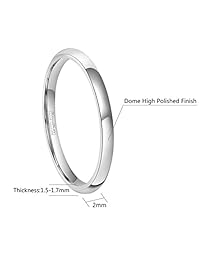 RoyalKay - Anillo de boda de tungsteno blanco de 0.059 in, 0.079 in, 0.157 in, 0.236 in, para hombre y mujer, con cúpula pulida, ajuste cómodo, talla 3 a 17