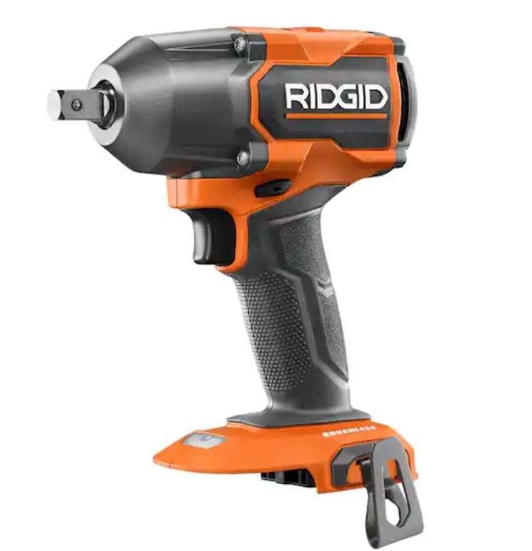 RIDGID 18V Brushless 4-Mode 1/2-Inch Mid-Torque Impact Wrench Kit with PIN Detent & 4.0Ah Battery