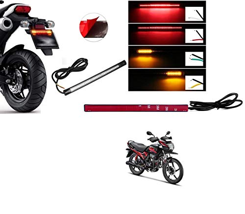 Kozdiko 48 SMD Flexible Led Strip Tail Light Bike Brake Light with Red and Yellow Color Turn Indicator Signals Light for Hero Passion Pro TR